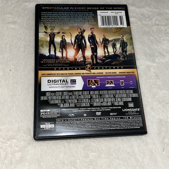 ~6/$10 MOVIES VHS/DVDS~ The Hunger Games Catching Fire DVD 2013 - Picture 4 of 4